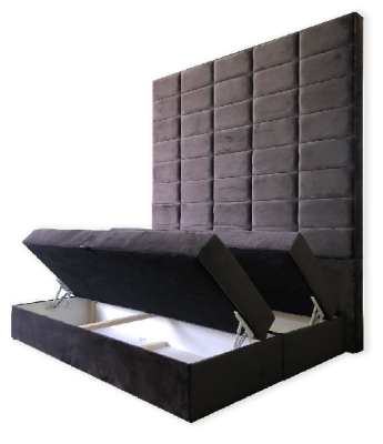 Double bed Upholstery Bed Brown 180x200 Beds Luxury Design Furniture Wall Panel new