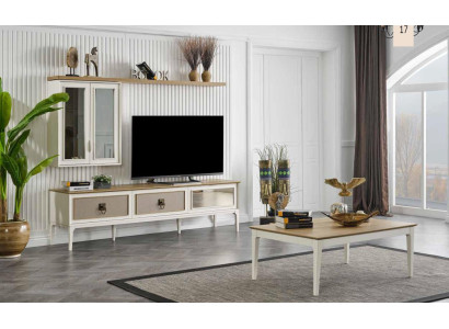Wall unit tv Sideboard Set Suite Chest of drawers Coffee table Living room 2pcs
