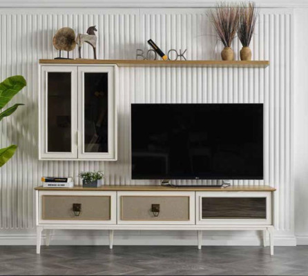 Wall unit tv Sideboard Set Suite Chest of drawers Coffee table Living room 2pcs