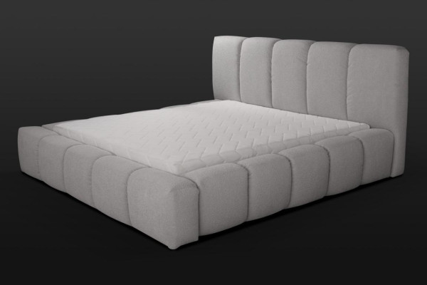 Bed Gray Double bed Bedroom Wood Furniture Design Upholstery Fabric new