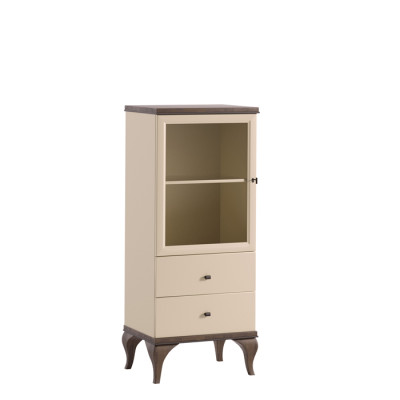 Glass Wardrobe Living room Cabinets Sideboard Beige Display case Furniture Wood