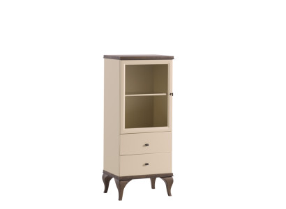 Glass Wardrobe Living room Cabinets Sideboard Beige Display case Furniture Wood