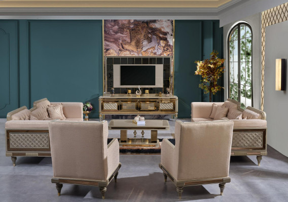 Wall for the living room TV lowboard TV lowboard in a luxurious premium design made from stainless steel