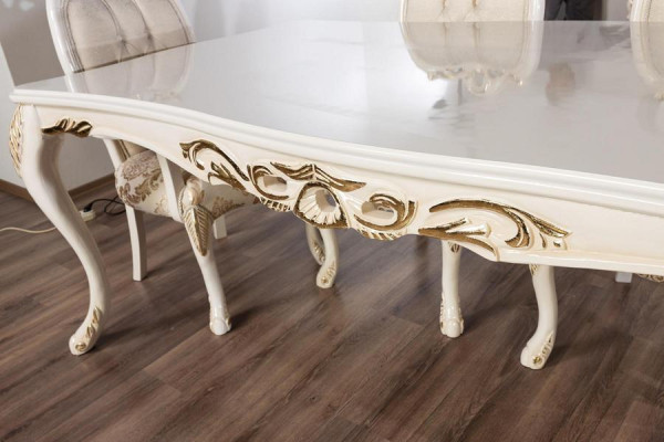 Classic r Dining table Beige Design Table Wood Tables Furniture Living room