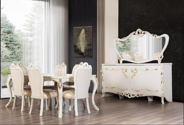 Classic r Dining table Beige Design Table Wood Tables Furniture Living room