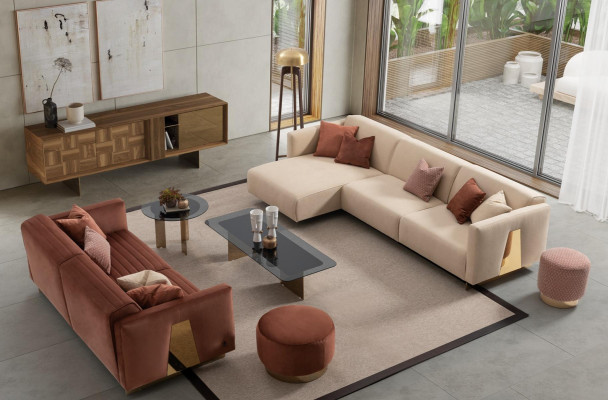 Luxury Couch Three Seater Big Sofa Couches Furniture Fabric Italian Style