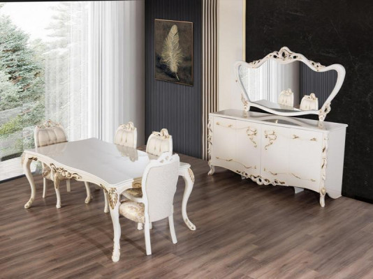 Dining room set 9 pieces. Luxury Suite Table 6x Chairs Sideboard Mirror new Furniture