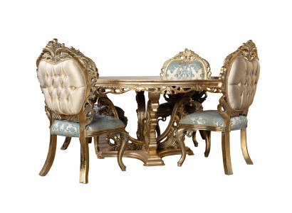 Golden Baroque Dining table Round Table Round Dining Tables Wood Tables 173cm