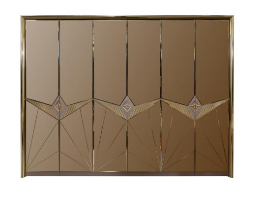 Glamorous bedroom experience luxury furniture set with detailed gold nuances