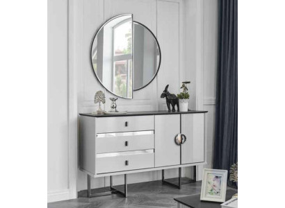 Sideboard Chests of drawers Set Italian Furniture 2pcs. Wardrobe Wood Chest of drawers with Mirror
