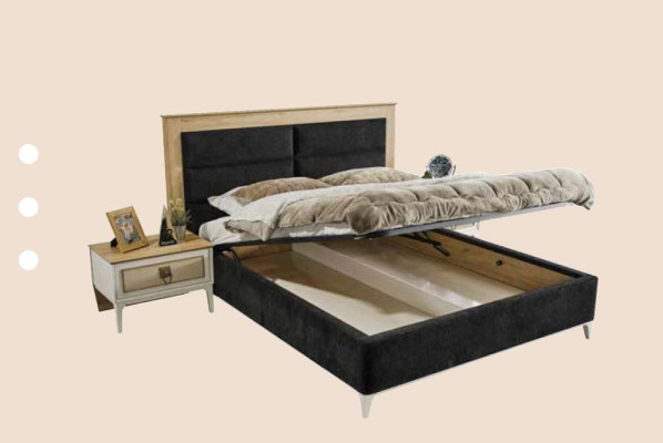 Double bed Bed Upholstery Beds Furnishings Furniture Bed frame Fabric