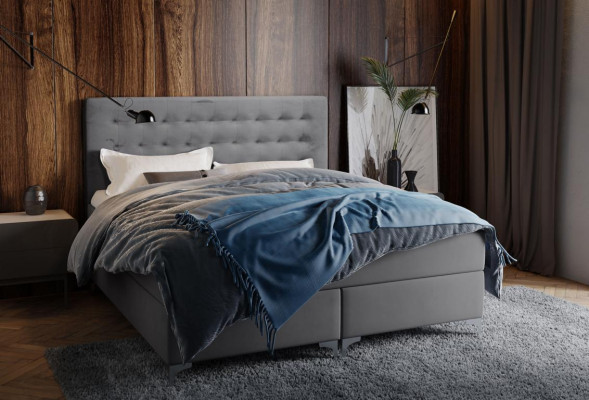 Gray Double bed Classic s Bedroom furniture Design Elegant Fabric new