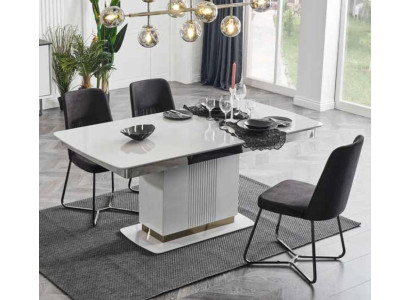 Luxury Dining Tables Design Table stainless steel Stone Furniture Dining room Modern Column