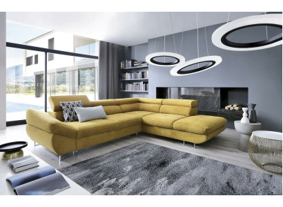 Corner Couch Sets L-shape Sofa Soft Upholstery Living Area Furniture Textile Yellow new
