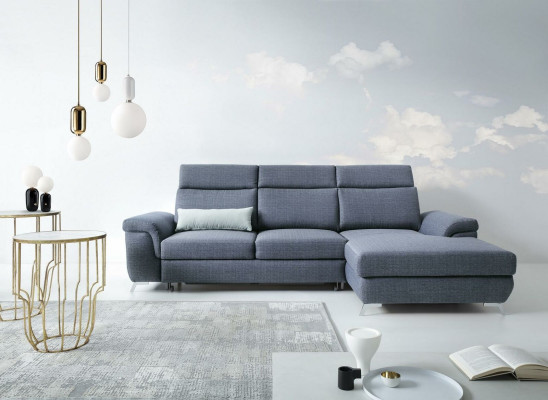 Living room Textile L-shape Sofas Gray new Corner sofa Couch Upholstered furniture