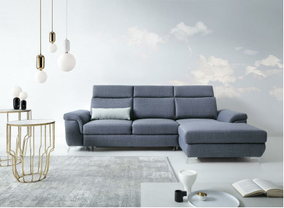 Living room Textile L-shape Sofas Gray new Corner sofa Couch Upholstered furniture