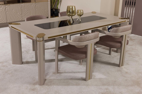 Luxury Dining room Set Dining table + 6x Chairs Sideboard with 3xSpiegel Dining set n