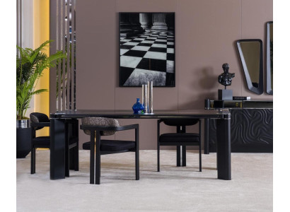 Dining room Set 6x Chairs Dining table Dining room Designer Wood Chair Suite new