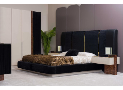 Modern Bedroom Set Bed 2x Bedside tables Design Furniture 3 pcs
