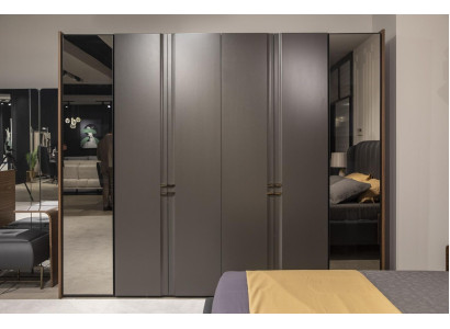 Modern Wardrobe Luxury Wardrobe Wood Cabinets Glass Taupe Bedroom