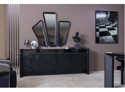 Sideboard 3x Mirror Sideboard Luxury Suite Chest of drawers Wood Chests of drawers Modern