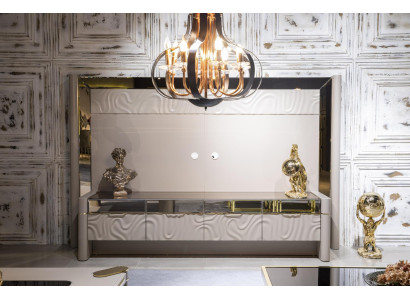 Luxury Wall unit TV-cabinet Lowboard TV Stand Beige Living room Furniture new