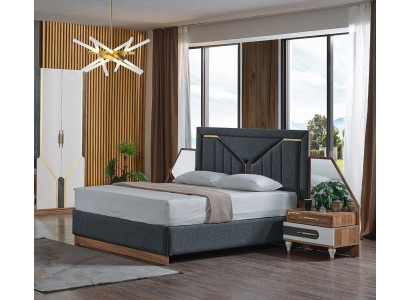 Luxury Bedroom Set Bed + 2x Bedside tables +Wardrobe Wood Complete's new Modern