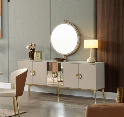 Sideboard Wardrobe Brown High Gloss Furniture Wood Luxury Chest of drawers Sideboard