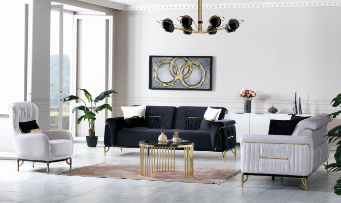 Design Living room Set Sofa set 3+3+1 Living room Furniture Sets Velvet