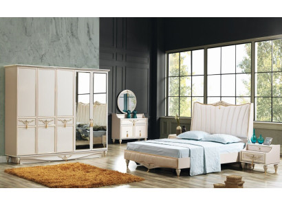 Luxury Bedroom Set Bed + 2x Bedside tables +Wardrobe +Chest of drawers Complete's Modern