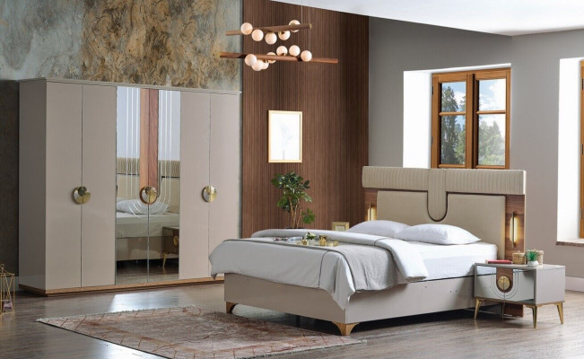 Bedroom Set Luxury Complete's Bed 2x Bedside tables Wardrobe 4pcs new