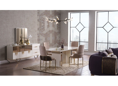 Design Dining room Complete Dining table + 6x Chairs +Sideboard Furniture wooden table new