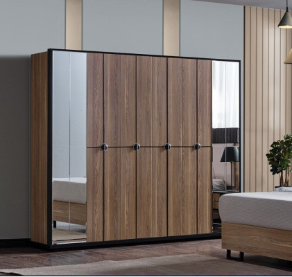 Luxury Bedroom Set 4 pcs. Bed 2x Bedside tables Wardrobe Wardrobe Wood