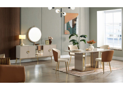 Luxurious Dining room Set Dining table + 6x Chairs + Sideboard Dining set n new 8 pieces