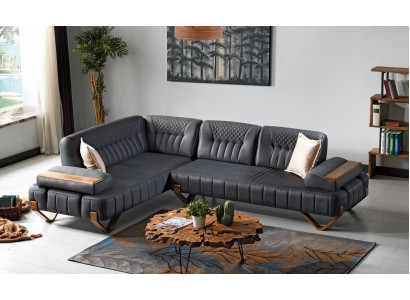 Corner sofa L-shape Textile Corner sofa Sofa Upholstery Premium Couch L-shape Modern new
