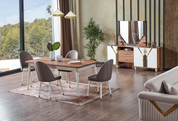 Luxurious Dining room Set Dining table + 6x Chairs + Sideboard new Set 8 pieces