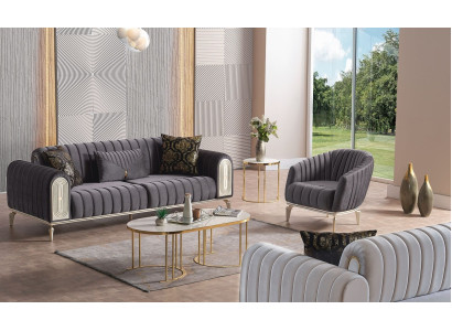 Sofa set 3+1 Seater Armchair Suite Modern Relax Armchair Furniture Grey