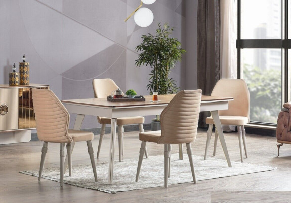 Designer Complete 6x Chairs +Dining table Set Dining room Designer Suite Set new