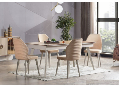 Designer Complete 6x Chairs +Dining table Set Dining room Designer Suite Set new
