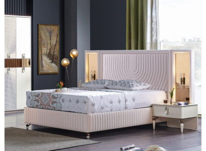 Luxury Bedroom Set Bed + 2x Bedside tables Wood Complete's Modern