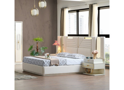 Modern Bedroom Set Bed + 2x Bedside tables Design Furniture 3 pcs EU