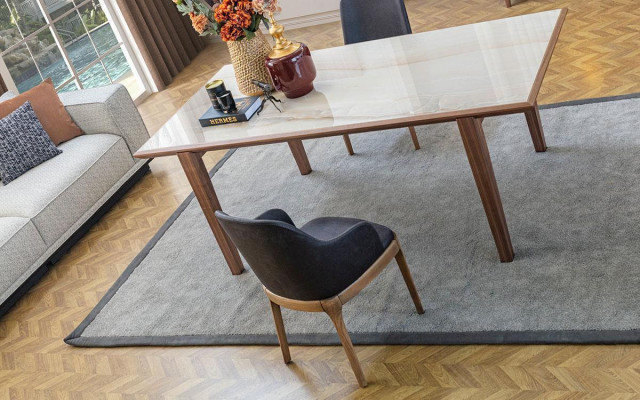 Dining room set luxury 4x chairs + dining table + 2x armchairs + sideboard + 3x mirror new