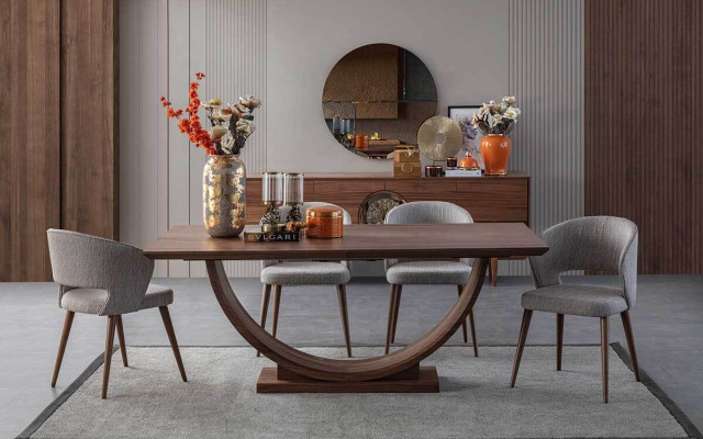 Modern Dining room Set Dining table 6xChairs Sideboard Mirror Dining room Luxury Set new
