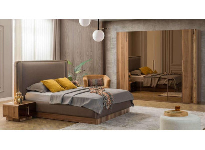 Luxury Bedroom Set Bed + 2x Bedside tables +Wardrobe Wood Complete's Modern new