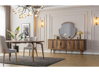 Dining table + 6 Chairs + Sideboard + Mirror Dining room Set Dining set Groups table