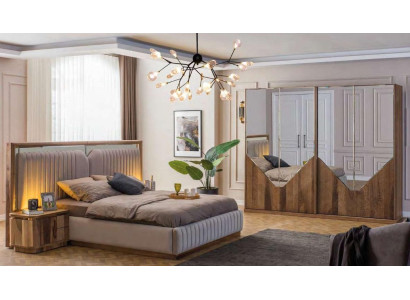 Luxury Bedroom set Bed + 2x Bedside tables + Wardrobe Modern Complete