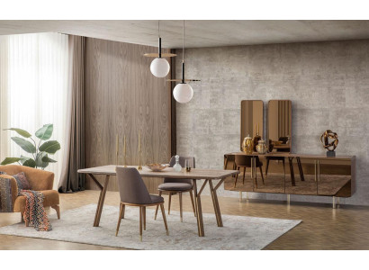 Dining room Set 6x Chairs +Dining table +Sideboard+Mirror Set Dining room Designer new