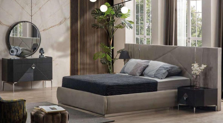 Bedroom Set Bed + 2x Bedside tables + Chest of drawers + Mirror Design Furniture 5pcs new