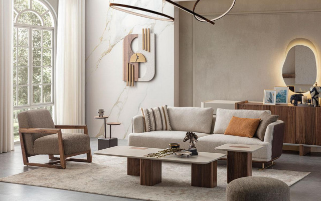 Luxury Sofa set Set Living room Sofa set 3+1 Coffee table Side table