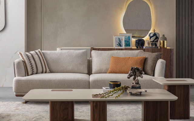 Luxury Sofa set Set Living room Sofa set 3+1 Coffee table Side table